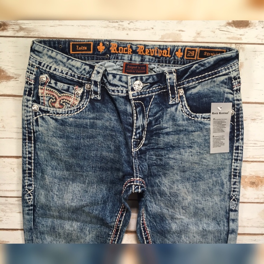 Rock Revival Low Rise Straight Stretch Jeans FIRM$ - Picture 4 of 8